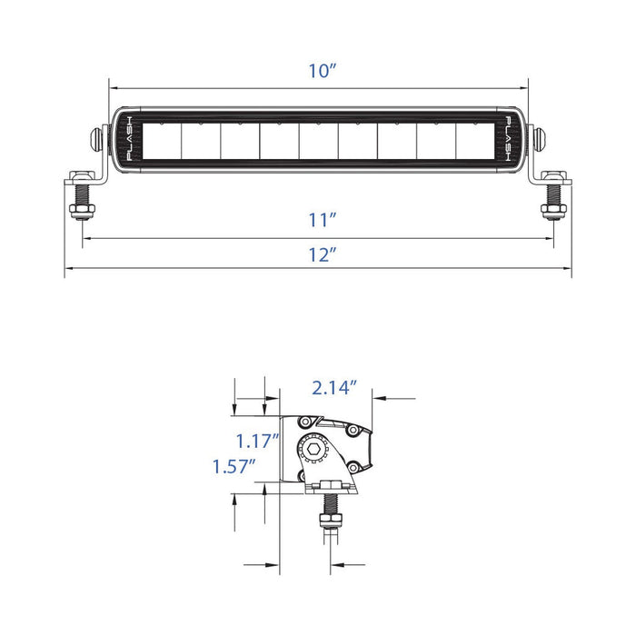 PlashLights 10" SRX 2-Series Single Row LED Light Bar - Black Housing | SRX2-10