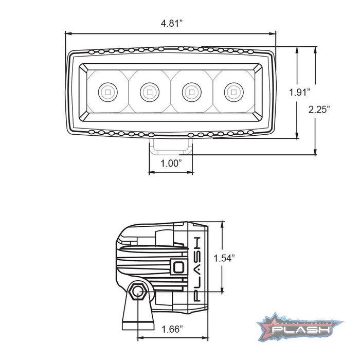 PlashLights 40W Low Profile LED Spreader Light - 140 Scene Flood - White Housing | 40-LP-SC-WHT