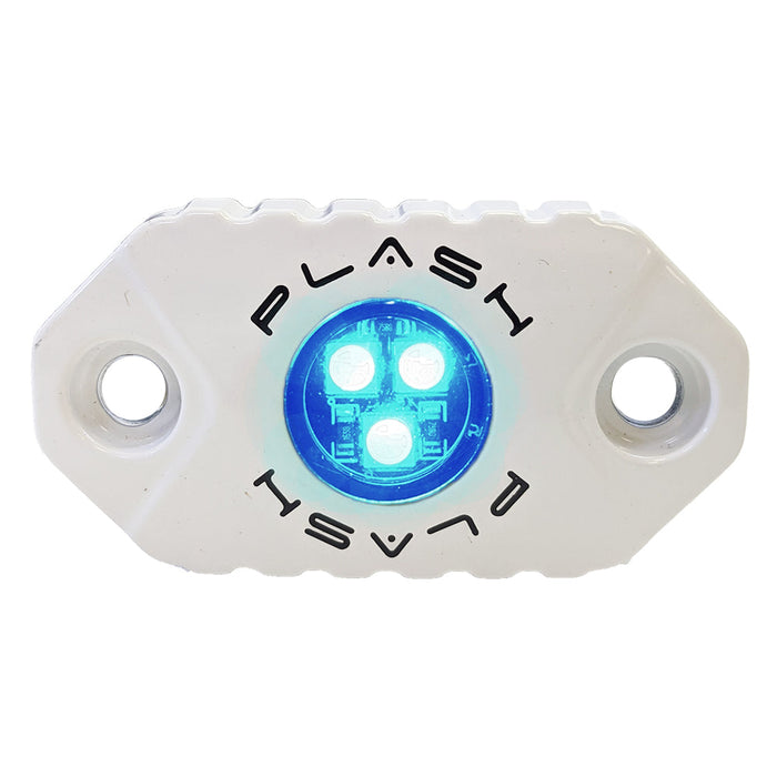 PlashLights Blue Rock Light Single, White Housing | RL-BL-S-WHT