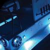 PlashLights Corpus - Blue Carbon Fiber LED Deck Light - White Housing | CF-RL-BLU-S-WHT