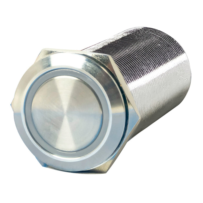 PlashLights REVERT Harsh Environment 22MM Dual Color Push Button Momentary - Stainless Steel | HPBS-22-SS-M