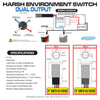 PlashLights REVERT Harsh Environment 19MM 3 Color Dual Output Push Button Switch - Stainless Steel | HPBS-DO-19-SS-M