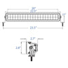 PlashLights 20" X2-Series LED Light Bar -  Straight - White Housing | X2-20-WHT