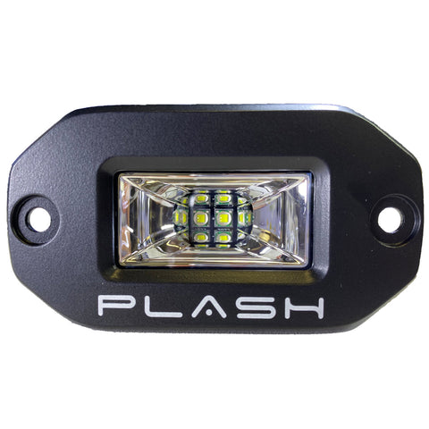 PlashLights 20W Flush Mounted Low Profile LED Light - 120 Scene Flood - Black | 20-LP-FM-SC