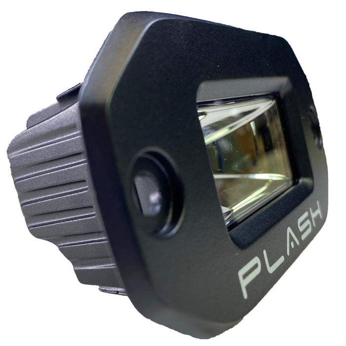 PlashLights 20W Flush Mounted Low Profile LED Light - 120 Scene Flood - Black | 20-LP-FM-SC