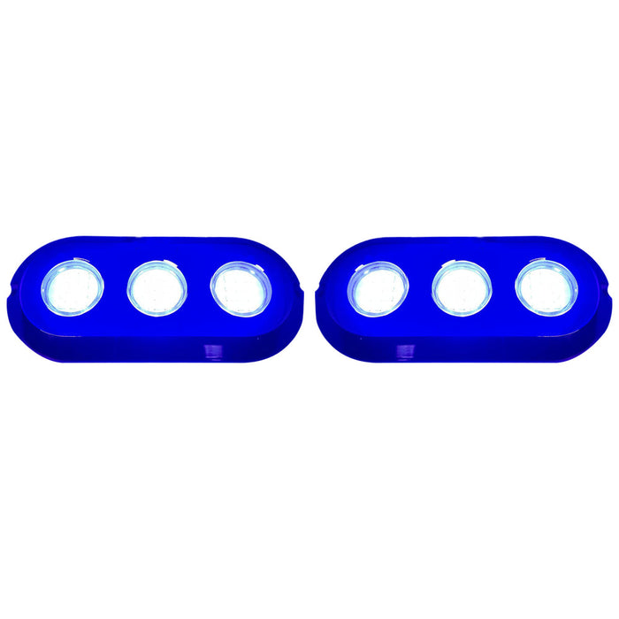 PlashLights Grande 180W Underwater Transom Light - Blue - Pair | PL-UWL-180BLU-K
