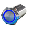 PlashLights REVERT Harsh Environment 19MM Dual Color Push Button Momentary Switch - Stainless Steel | HPBS-19-SS-M