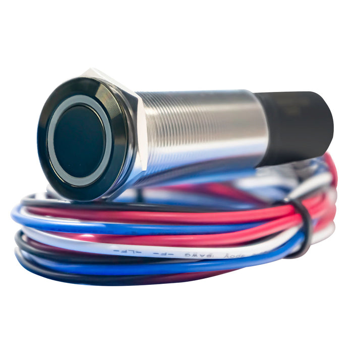 PlashLights REVERT Harsh Environment 19MM 3 Color Dual Output Push Button Switch - Black | HPBS-DO-19-BLK-M