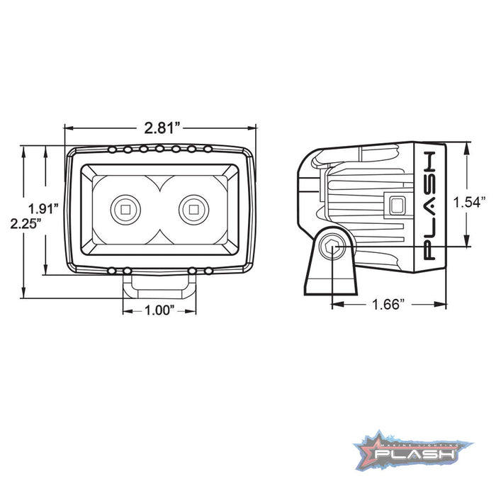 PlashLights 20W Low Profile LED Spreader Light - 120° Scene Flood - Black Housing | 20-LP-SC
