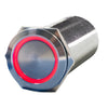 PlashLights REVERT Harsh Environment 19MM Dual Color Push Button On/Off Switch - Stainless Steel | HPBS-19-SS-L