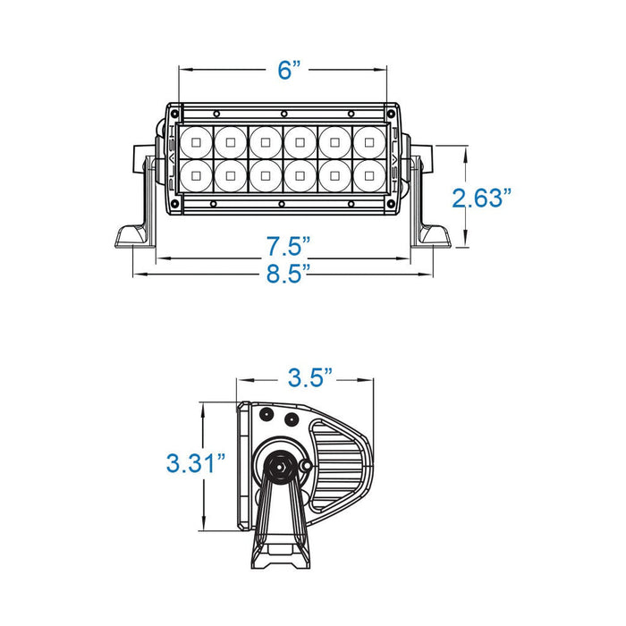 PlashLights 6" XX-Series LED Light Bar Marine White Housing (5W), Double Row Combo Beam. | XX-6-5W-WHT