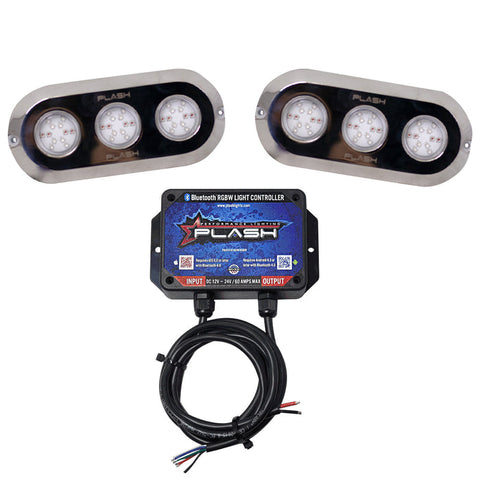 PlashLights RGB Pair - 180W - 13,950 Lm/Ea - Includes RGB Controller | PL-UWL-180RGB-K