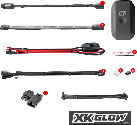 XK Glow KS-MOTO-STANDARD Standard Chrome App Controlled Light Kit