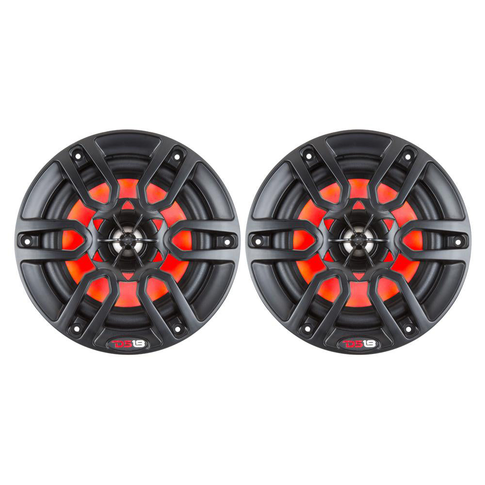 DS18 HYDRO 8" 2-Way Marine Speakers with RGB LED Lights 375W - Matte Black (NXL-8/BK)