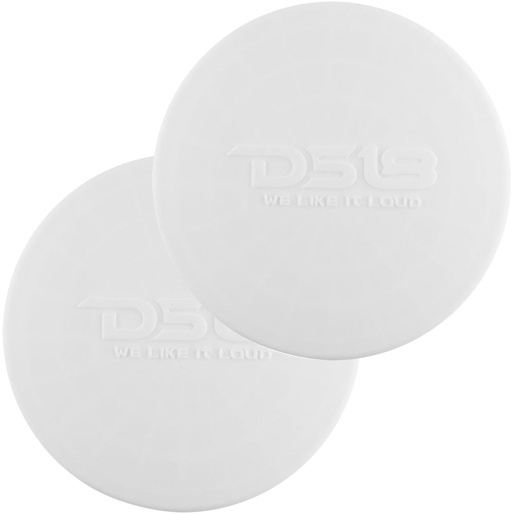 DS18 White Silicone Marine Speaker Covers for 8" Towers, Speakers and Subwoofers - Pair (CS-8/WH)