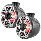 DS18 HYDRO 8" Compact Wakeboard Pod Tower with RGB Light - 375W - Black Carbon Fiber (CF-PS8)