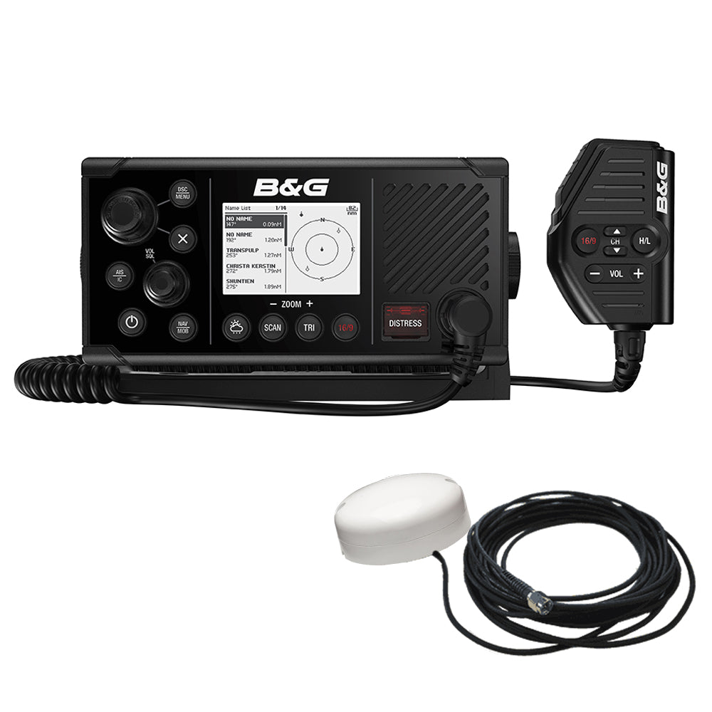 B&G V60-B VHF Marine Radio with DSC, AIS (Receive and Transmit) and GPS-500 GPS Antenna (000-14819-001)