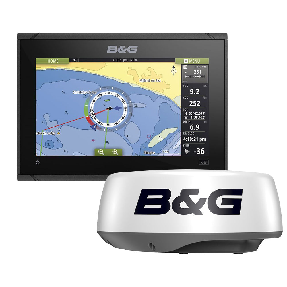 B&G Vulcan 9 FS 9" Multifunction Display Chartplotter/Fishfinder Radar Bundle with HALO20 Radar Dome (000-15620-001)