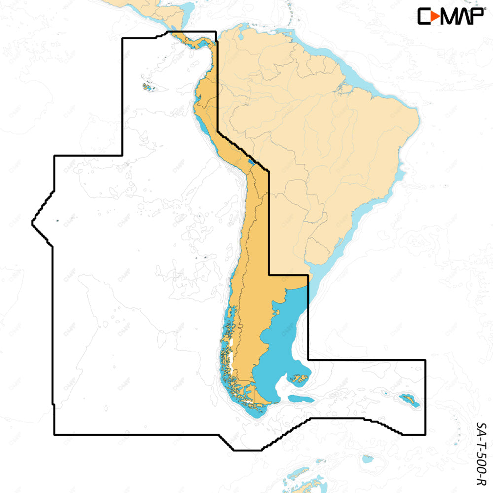 C-MAP Reveal X SA-T-500 Costa Rica, Chile, and Falklands Nautical Chart - Marine Navigation microSD/SD Card (M-SA-T-500-R-MS)