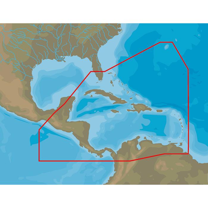 C-MAP 4D NA-D065 The Caribbean and Central America Premium Nautical Chart - Marine Navigation microSD/SD Card (M-NA-D065-MS)