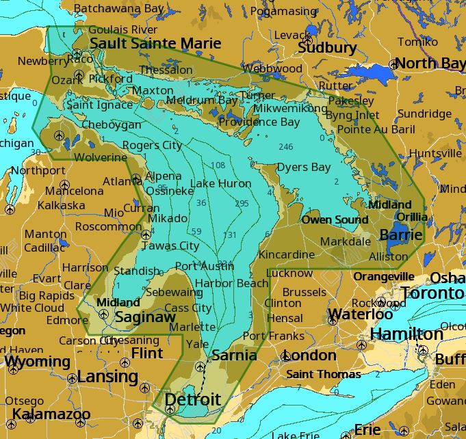 C-MAP 4D NA-D932 Lake Huron and Georgian Bay Premium Nautical Chart - Marine Navigation microSD/SD Card (M-NA-D932-MS)