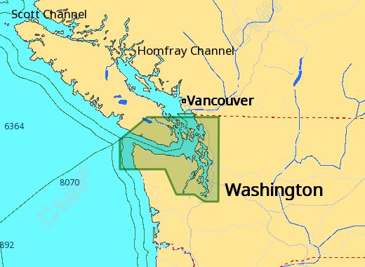 C-MAP 4D NA-D955 Puget Sound, Juan de Fuca Strait, and San Juan Islands Premium Nautical Chart - Marine Navigation microSD/SD Card (M-NA-D955-MS)