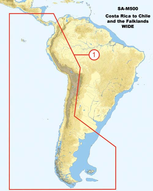 C-MAP MAX Wide SA-M500 Costa Rica to Chile Nautical Chart - Marine Navigation SD Card (SA-M500 SD)