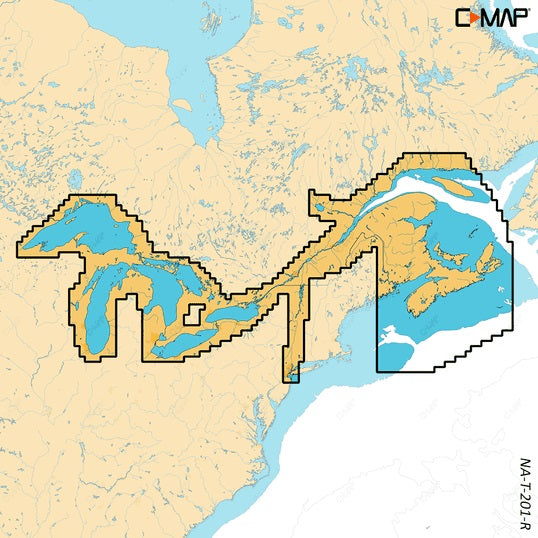 C-MAP Reveal X NA-T-201 Great Lakes to Nova Scotia Nautical Chart - Marine Navigation microSD/SD Card (M-NA-T-201-R-MS)
