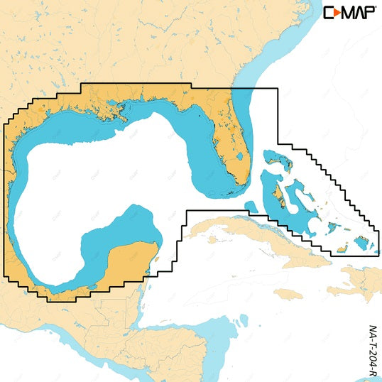 C-MAP Reveal X NA-T-204 Gulf of Mexico and Bahamas Nautical Chart - Marine Navigation microSD/SD Card (M-NA-T-204-R-MS)