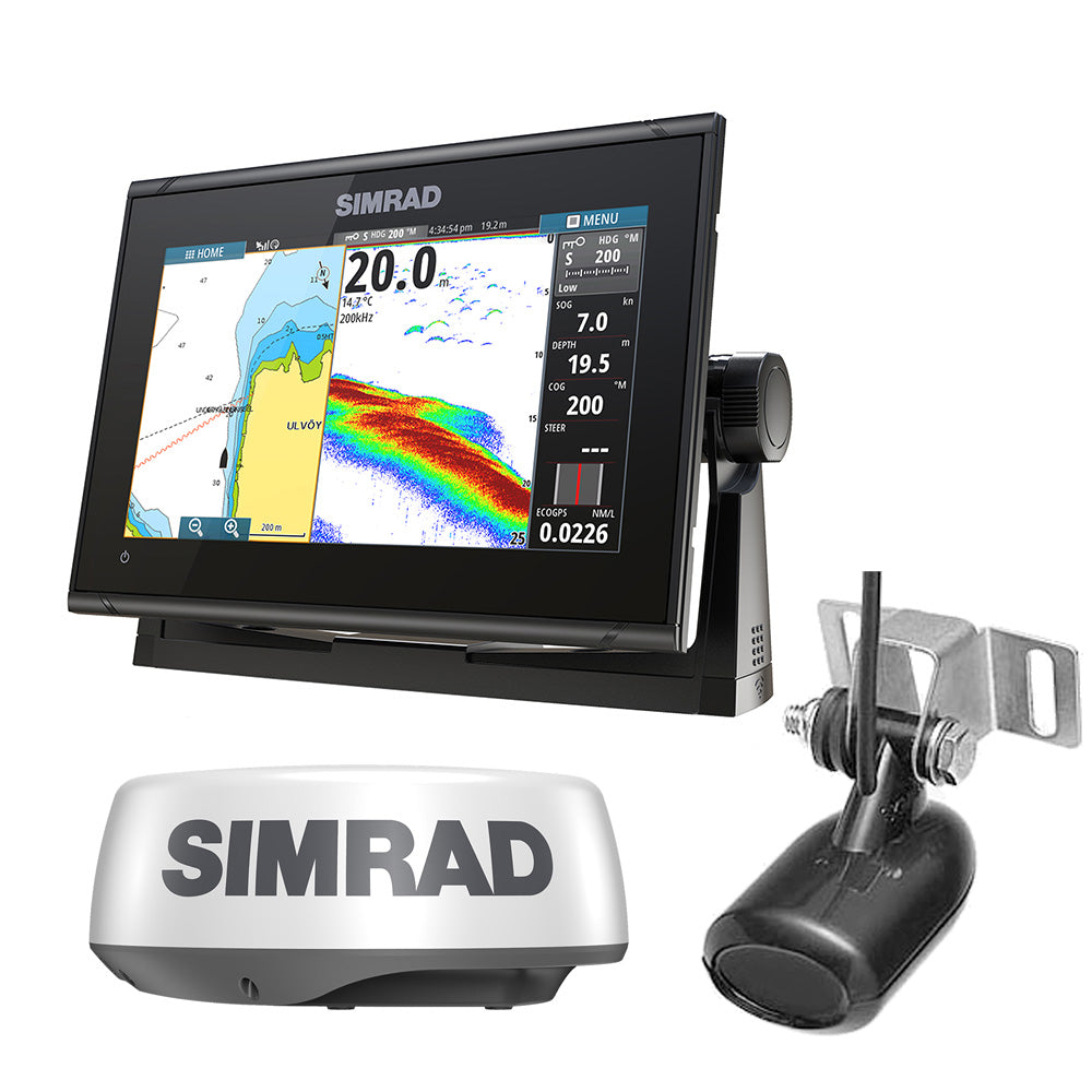 Simrad GO9 XSE Combo with Transom-Mount Transducer 83/200 kHz and HALO20 Package (000-16294-001)