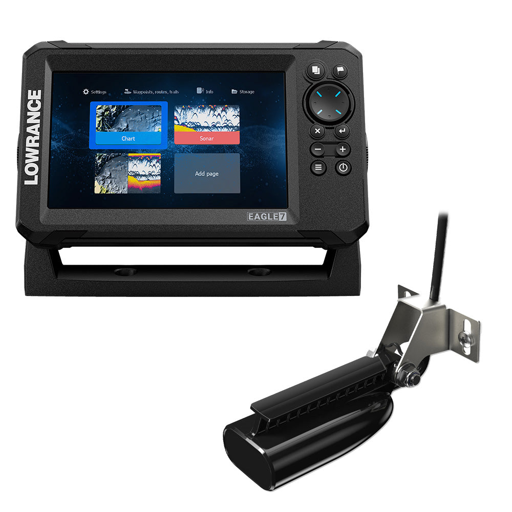 Lowrance Eagle 7 with SplitShot Transom-Mount Transducer and Discover OnBoard Chart (000-16227-001)
