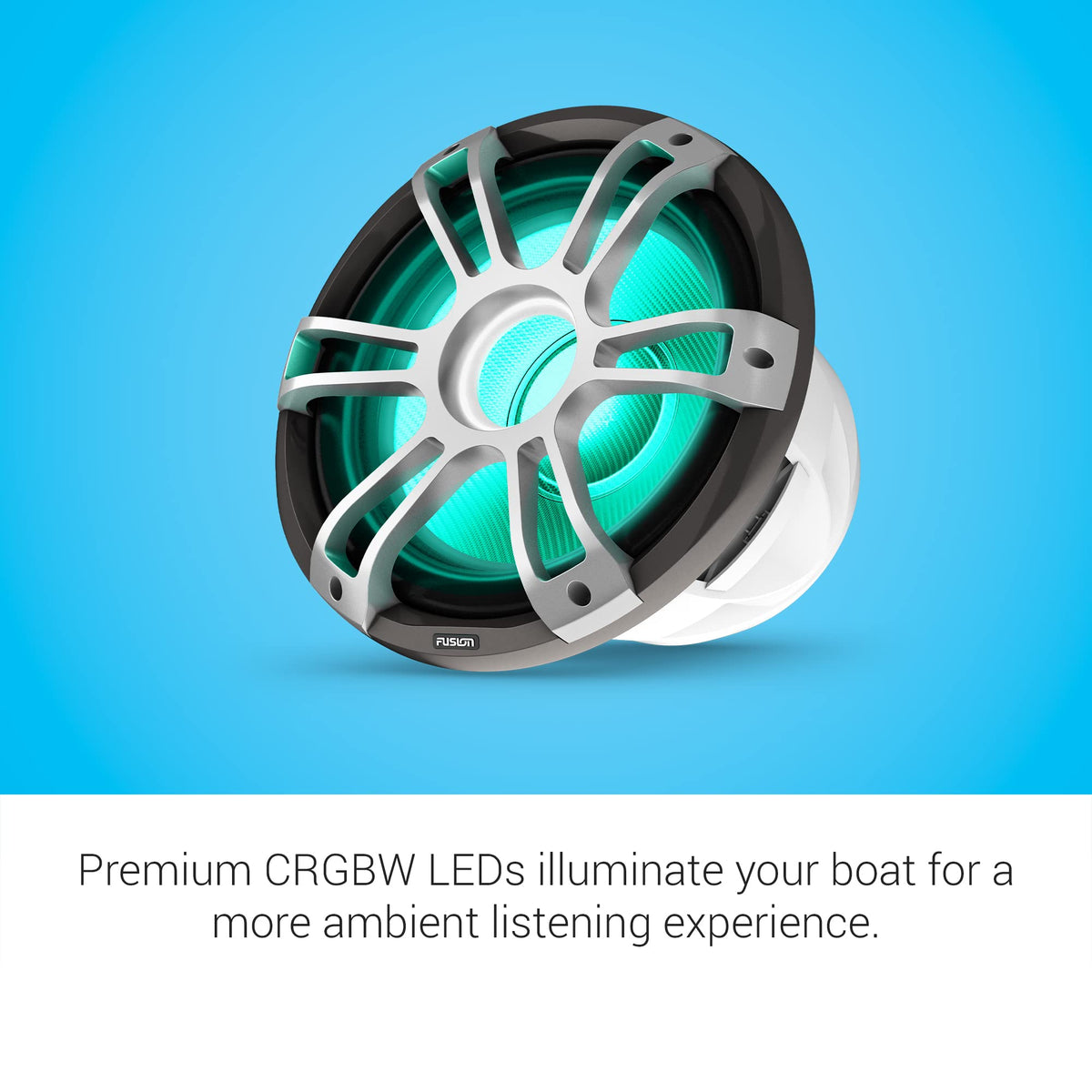 Fusion SG-SL123SPG Signature Series 3i 12" 1400W CRGBW Marine Subwoofer, Sports Gray (010-02775-11)