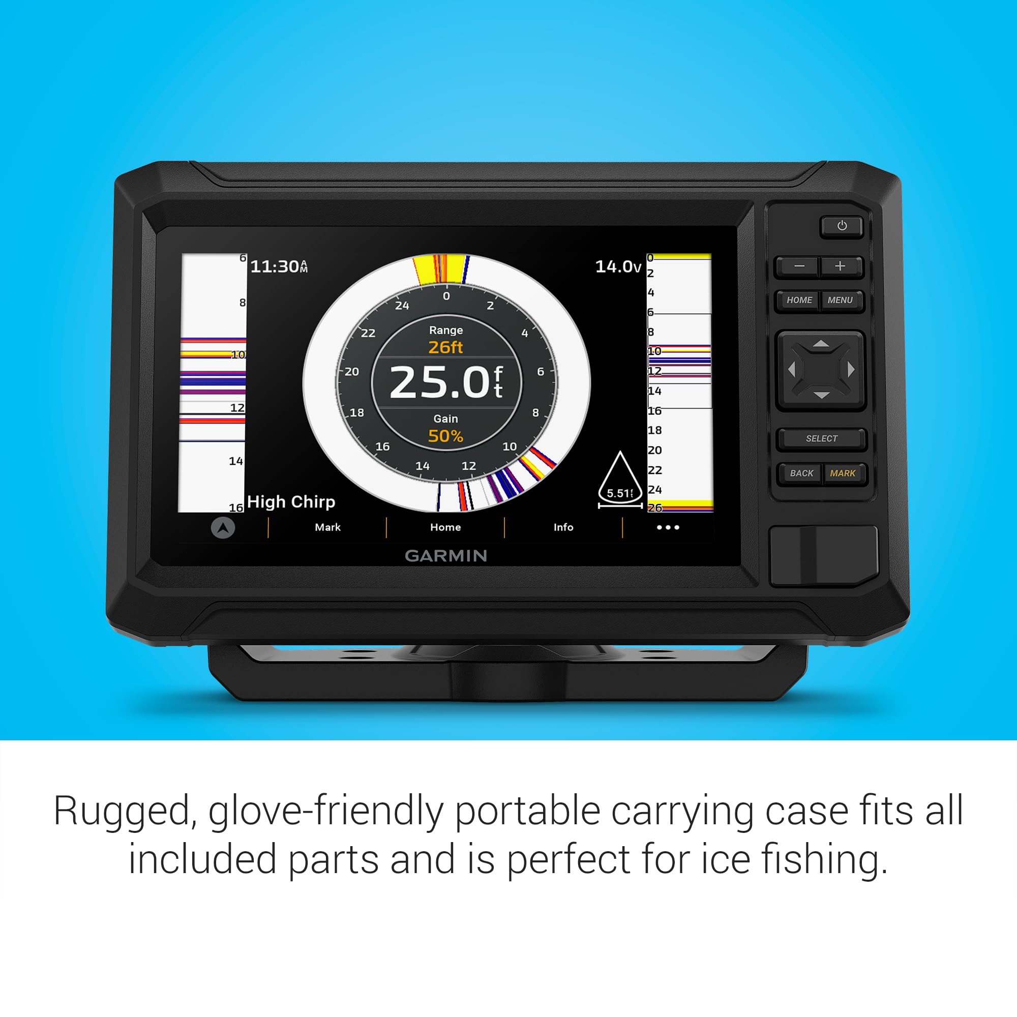 Garmin ECHOMAP UHD2 73sv 7" Ice Fishing Bundle with ECHOMAP UHD2 73sv & GT10HN-IF Transducer (010-02684-35)