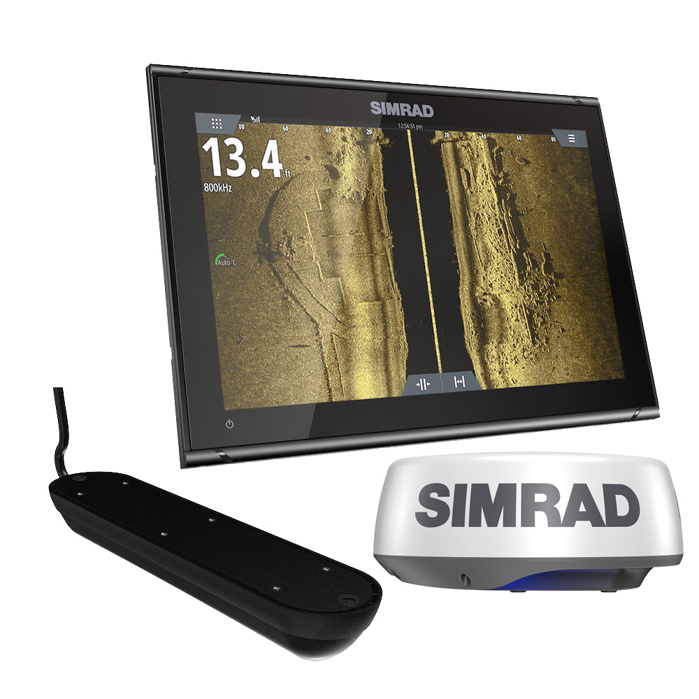 Simrad GO9 XSE 9" Multifunction Display Chartplotter/Fishfinder Radar Bundle with HALO20+ Radar Dome, Active Imaging 3-in-1 Transom-Mount Transducer, and C-MAP Discover Chart (000-15617-002)