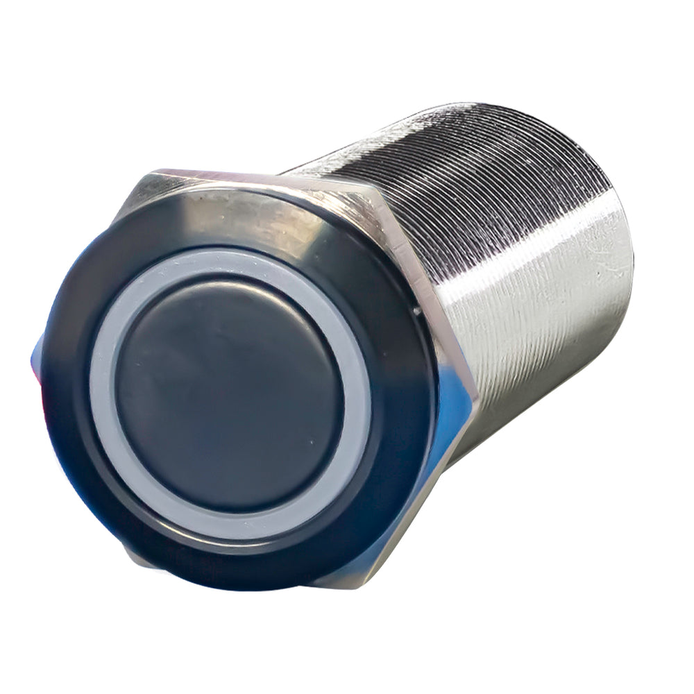 PlashLights REVERT Harsh Environment 19MM Dual Color Push Button Momentary Switch - Black | HPBS-19-BLK-M