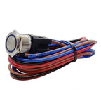 PlashLights Marine Push Button Switch - Blue LED - 40a - Stainless Steel - Momentary | PL22SS-M-BL