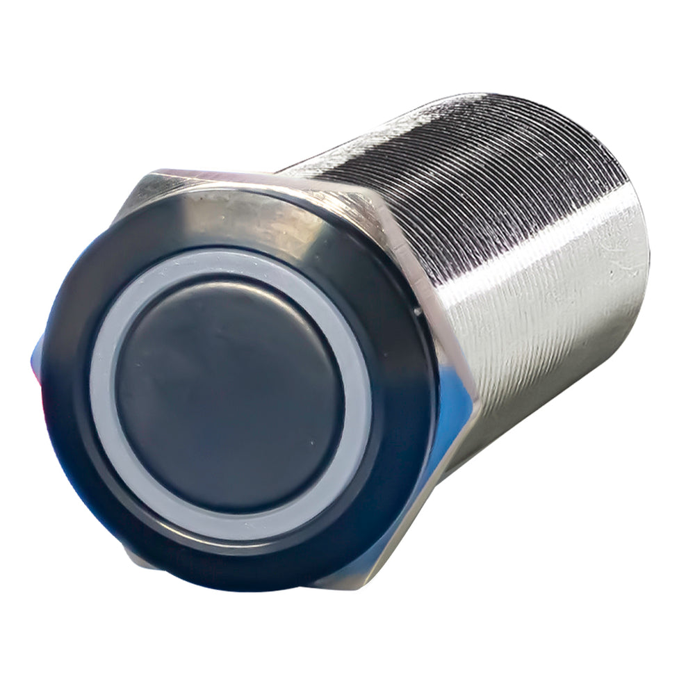 PlashLights REVERT Harsh Environment 22MM Dual Color Push Button Momentary Switch - Black | HPBS-22-BLK-M