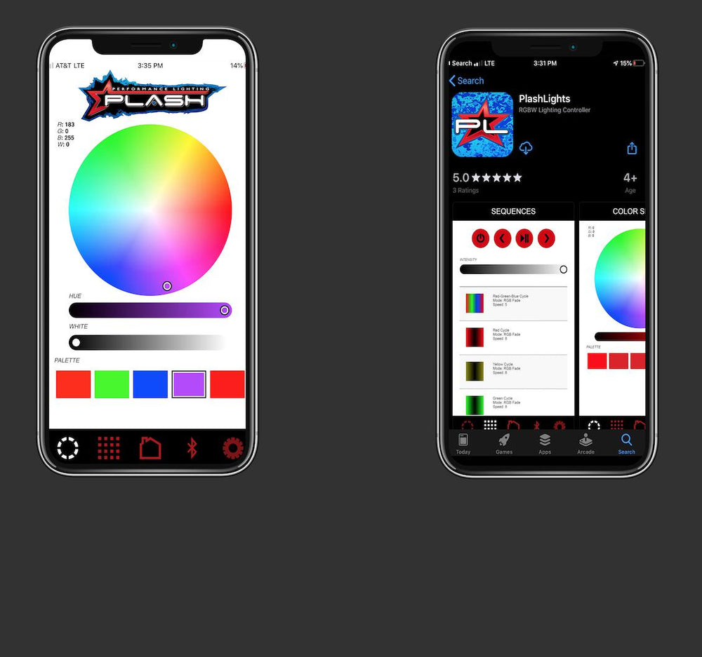 PlashLights Poquito 60W Underwater Transom Light - RGB - Pair - W/ Controller | PL-UWL-60W-RGB-K