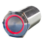 PlashLights REVERT Harsh Environment 22MM Dual Color Push Button On/Off Switch - Stainless Steel | HPBS-22-SS-L