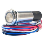 PlashLights REVERT Harsh Environment 19MM 3 Color Dual Output Push Button Switch - Stainless Steel | HPBS-DO-19-SS-M