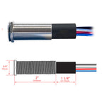 PlashLights REVERT Harsh Environment 19MM 3 Color Dual Output Push Button Switch - Stainless Steel | HPBS-DO-19-SS-M