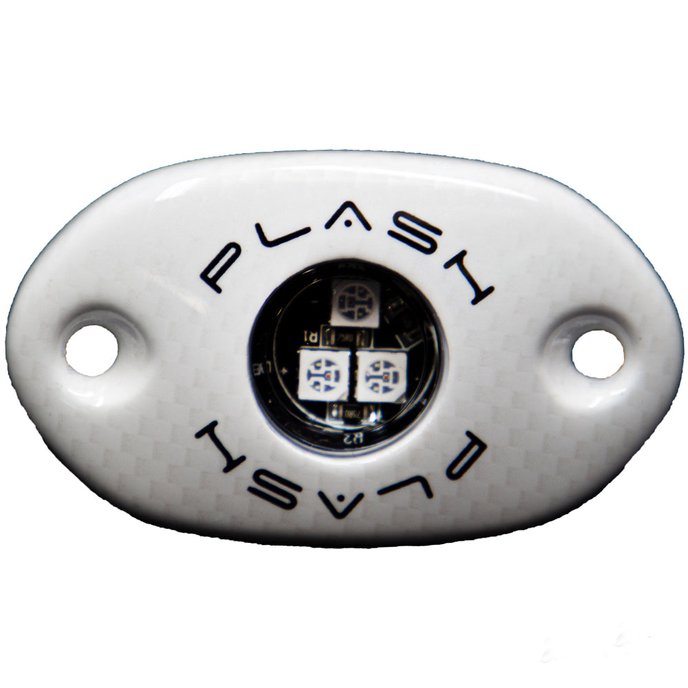 PlashLights Corpus - RGB Carbon Fiber LED Deck Light - White Housing | CF-RL-RGB-S-WHT