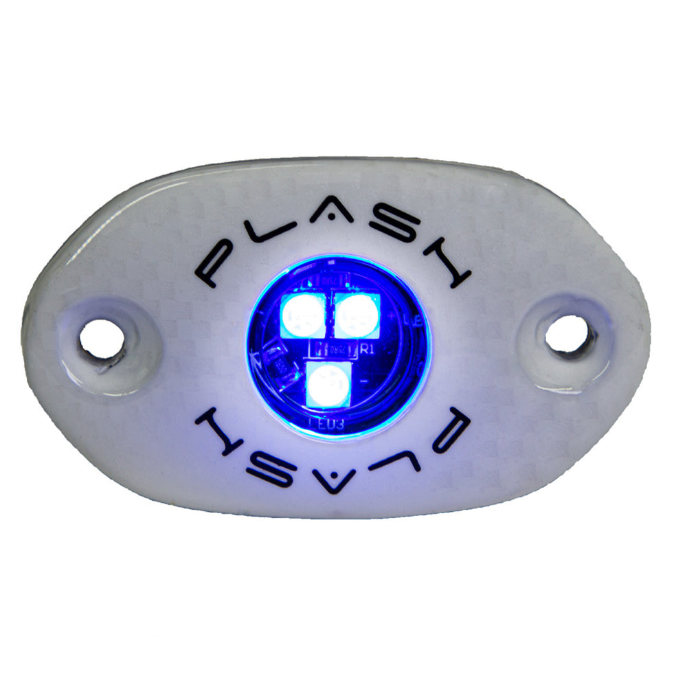 PlashLights Corpus - RGB Carbon Fiber LED Deck Light - White Housing | CF-RL-RGB-S-WHT
