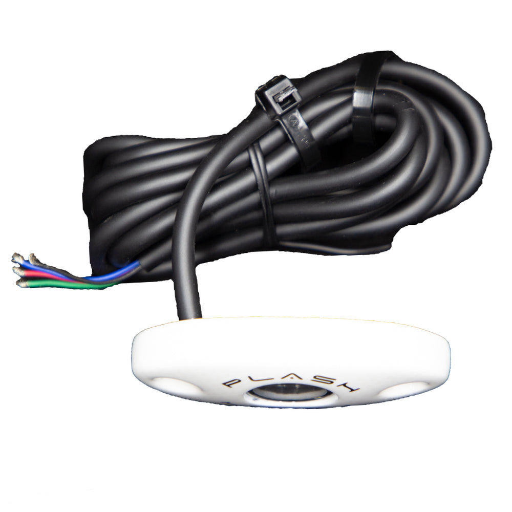 PlashLights Corpus - RGB Carbon Fiber LED Deck Light - White Housing | CF-RL-RGB-S-WHT