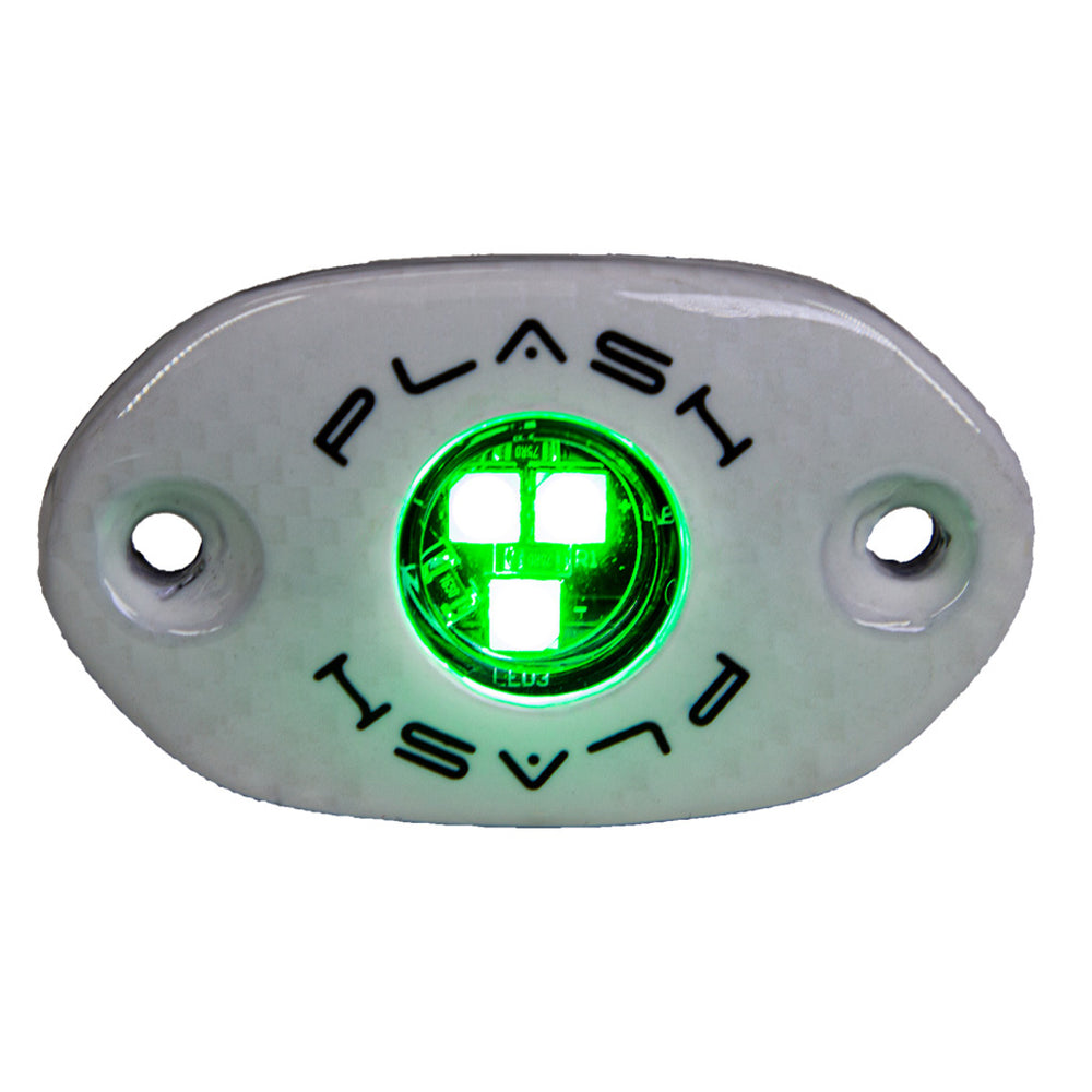 PlashLights Corpus - RGB Carbon Fiber LED Deck Light - White Housing | CF-RL-RGB-S-WHT