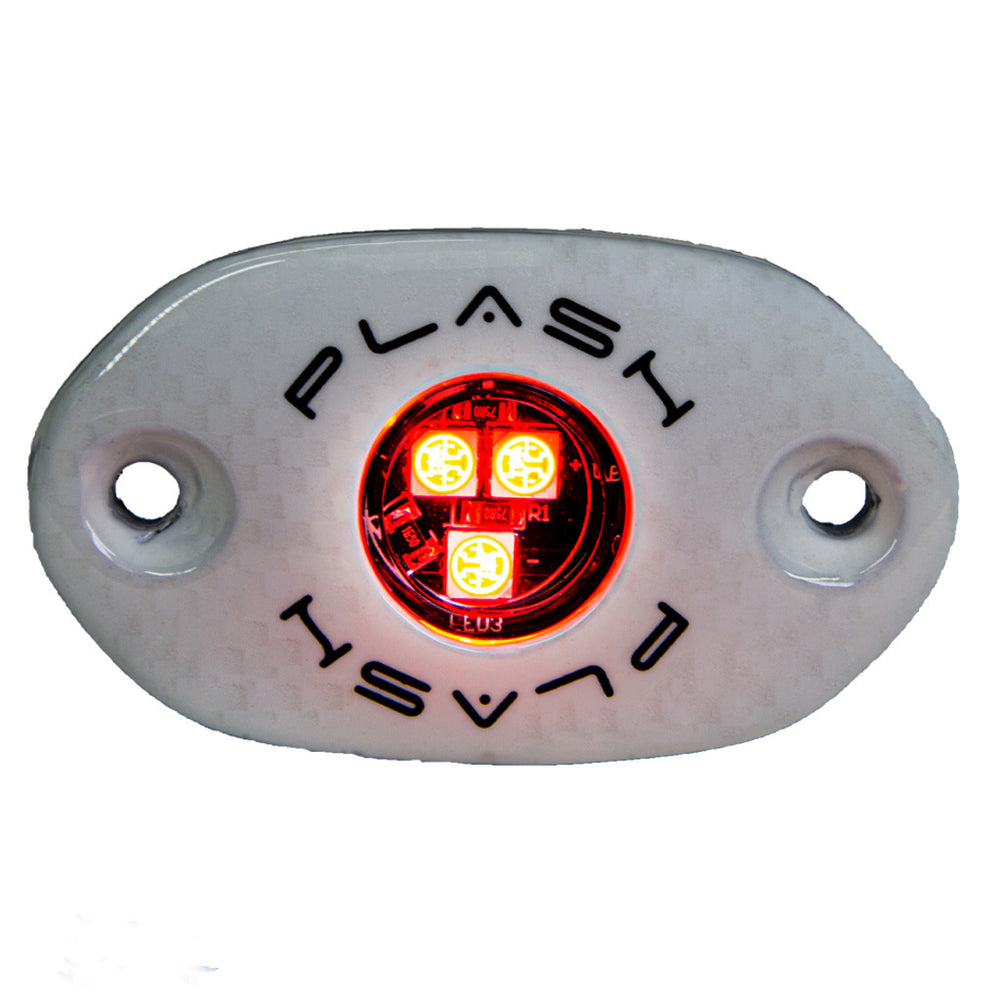 PlashLights Corpus - RGB Carbon Fiber LED Deck Light - White Housing | CF-RL-RGB-S-WHT
