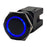 PlashLights Marine Push Button Switch - Blue LED - 40a -Black Anodized- Momentary | PL22BLK-M-BL