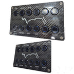 PlashLights Marine Push Button Switch - Blue LED - 40a -Black Anodized- Momentary | PL22BLK-M-BL