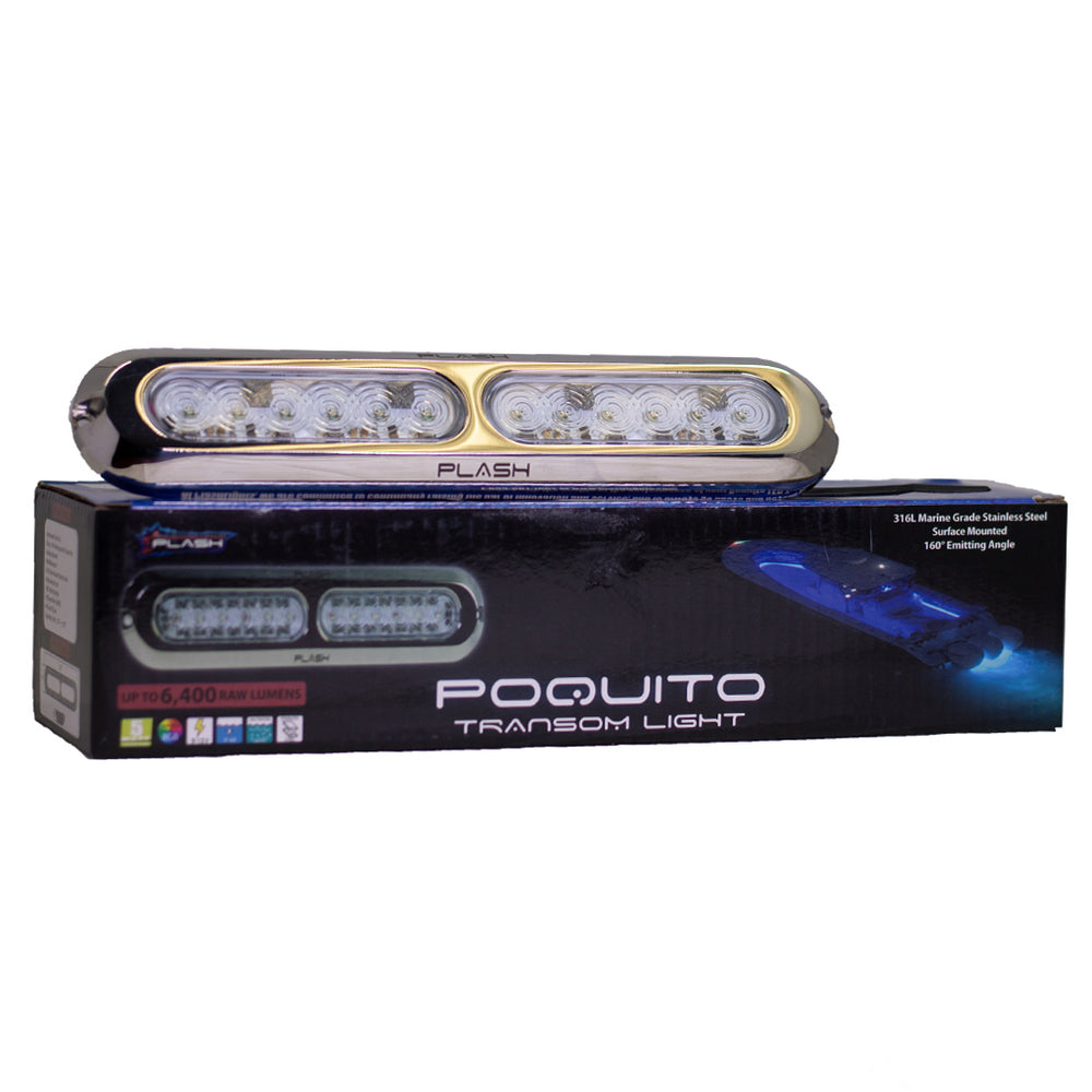 PlashLights Poquito 60W Underwater Transom Light - Green - Pair | PL-UWL-60W-GRN-K