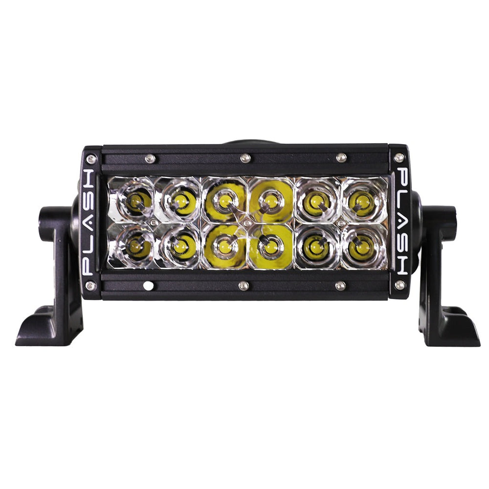 PlashLights 6" XX-Series LED Light Bar Marine Black Housing (5W), Double Row Combo Beam. | XX-6-5W